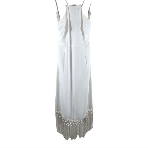 Lulus White Halter Neck Fringe Dress - Picture 2 of 2